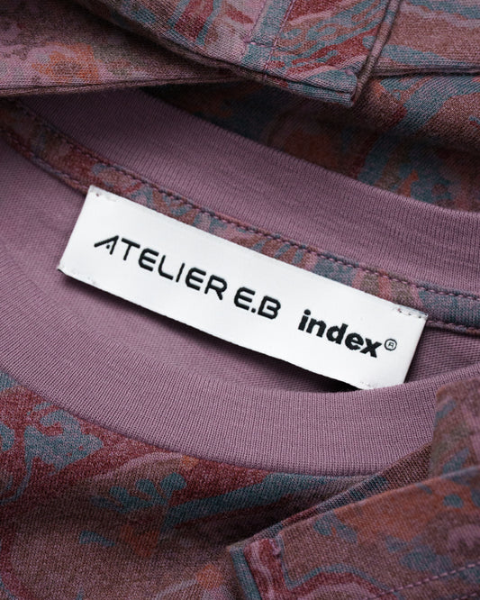 Atelier E.B index® Boxy Longsleeve 130, Purple Paisley