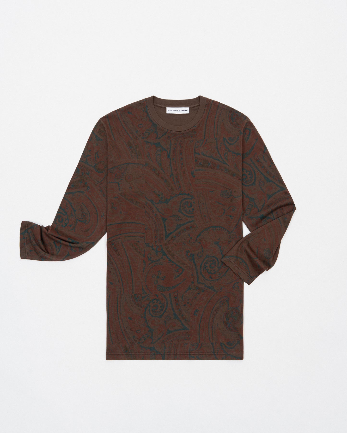 Atelier E.B index® Boxy Longsleeve Dress 135, Cocoa Paisley
